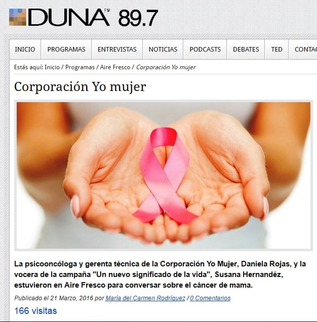 Nueva campaña de Corporación Yo Mujer en radio Duna